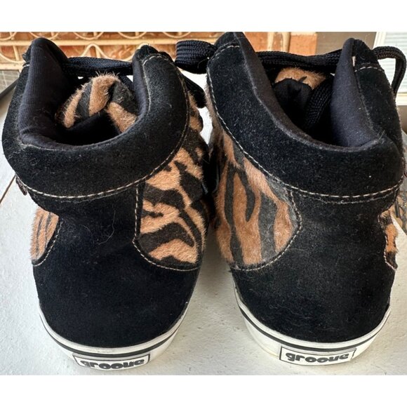 Women's Groove Brand High Top Fashion Sneakers Zebra Pattern Size 9 (READ) - Picture 4 of 16